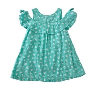Cat & Jack Teal & White Floral Ruffle Kids Dress | Baby Girl 18 Months